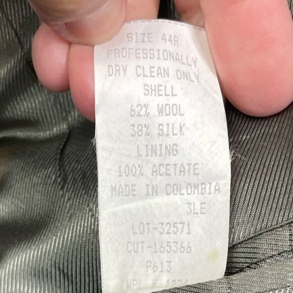 Claiborne Mens Wool Silk Sport Coat Blazer Tan Brown Weave Single Breast Sz 44R - Picture 7 of 8